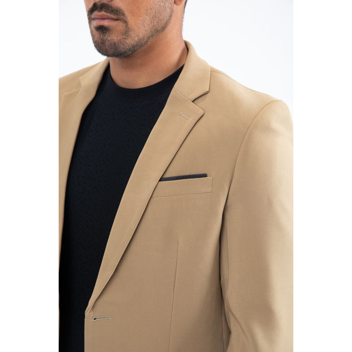 Men’s Modern Stretch Blazer – Dark Khaki Smart Date Night Wear