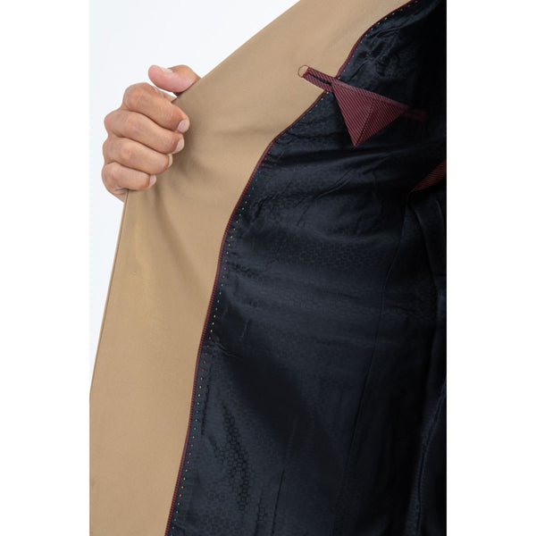 Men’s Modern Stretch Blazer – Dark Khaki Smart Date Night Wear