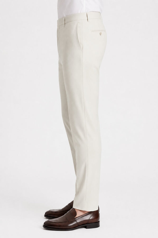 Offwhite Flat Front Wool Dress Pant 2560 by Tiglio Luxe