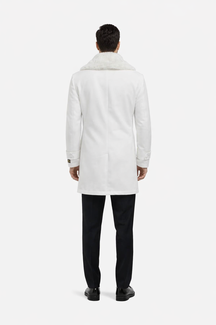 Mens Peacoat - White Coat