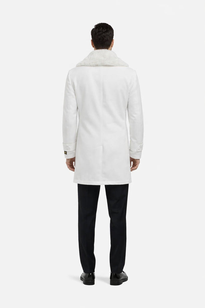 Mens Peacoat - White Coat