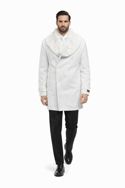 Mens Peacoat - White Coat