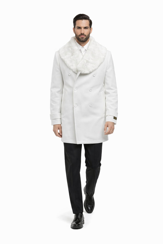 Mens Peacoat - White Coat