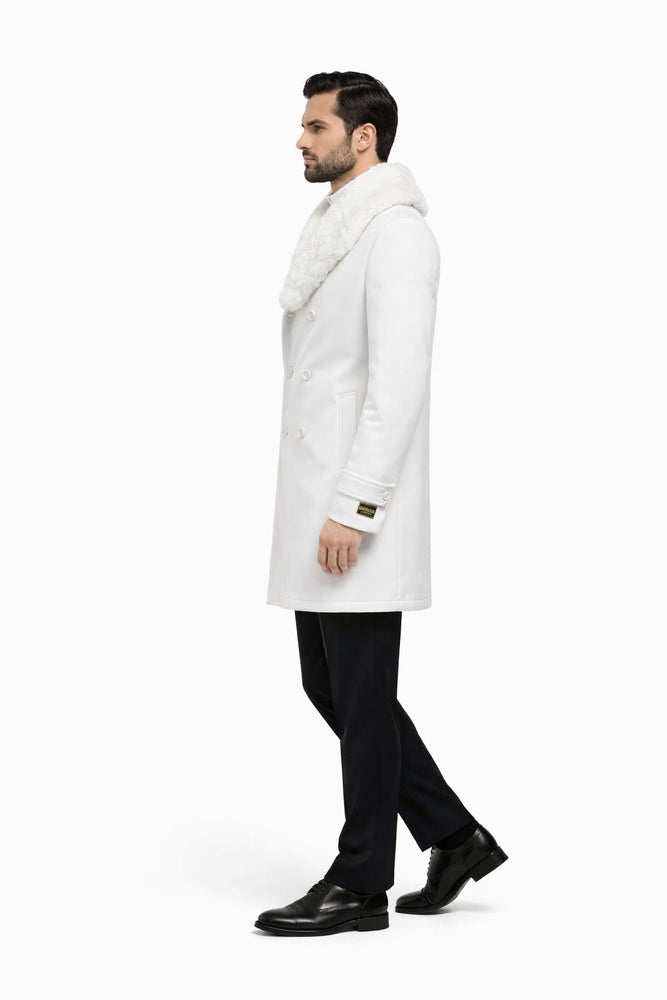Mens Peacoat - White Coat