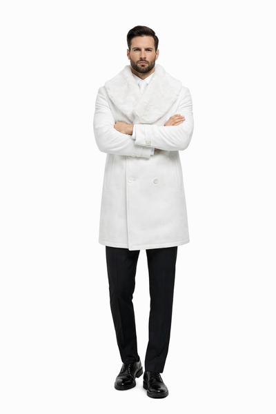 Mens Peacoat - White Coat