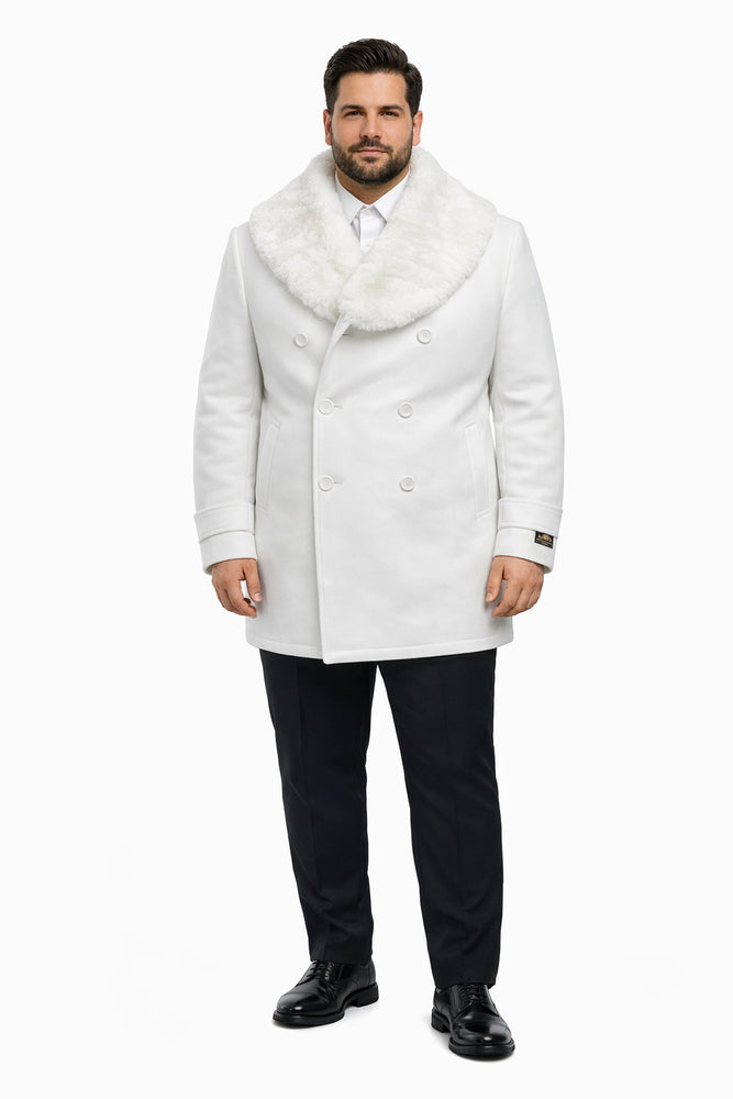 Mens Peacoat - White Coat