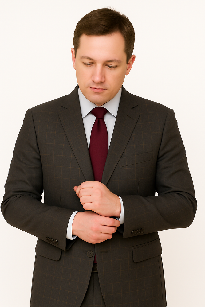 Mens Plaid Suit Designer Affordable Inexpensive Men's Windowpane Pattern Gray Suit Flat Front Pant