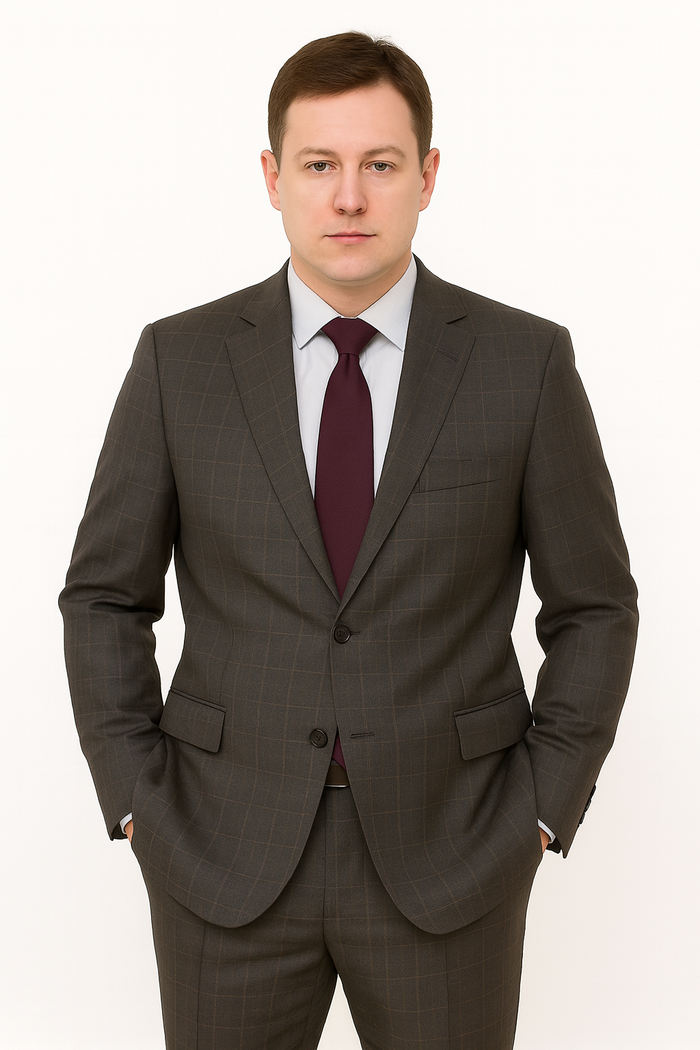 Mens Plaid Suit Designer Affordable Inexpensive Men's Windowpane Pattern Gray Suit Flat Front Pant