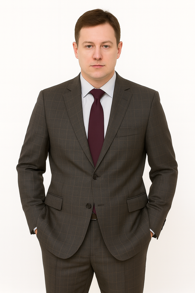 Mens Plaid Suit Designer Affordable Inexpensive Men's Windowpane Pattern Gray Suit Flat Front Pant