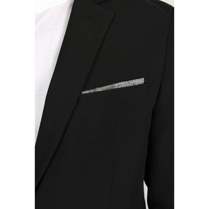 Men’s Platini Black Modern Fit Stretch Blazer – Date Night Style