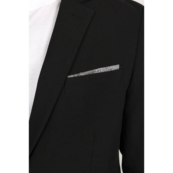 Men’s Platini Black Modern Fit Stretch Blazer – Date Night Style