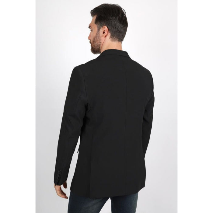 Men’s Platini Black Modern Fit Stretch Blazer – Date Night Style