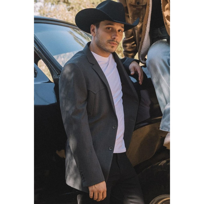 Men’s Platini Charcoal Western-Inspired Sport Coat