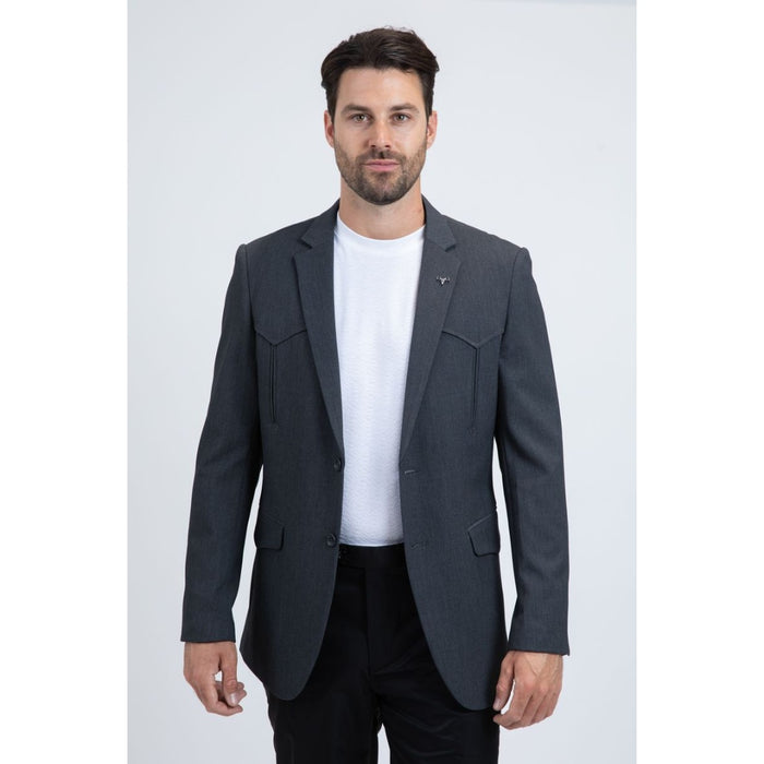 Men’s Platini Charcoal Western-Inspired Sport Coat