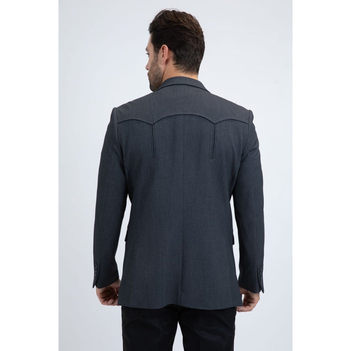 Men’s Platini Charcoal Western-Inspired Sport Coat