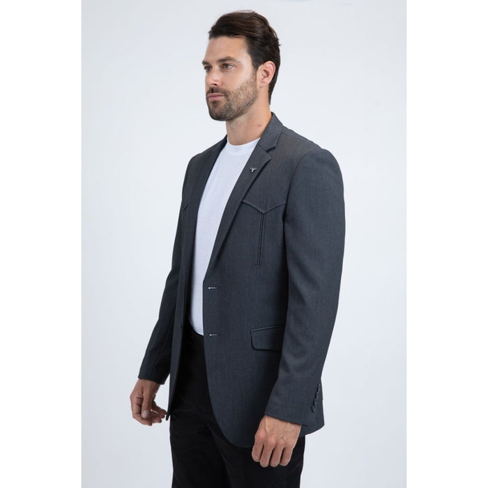 Men’s Platini Charcoal Western-Inspired Sport Coat