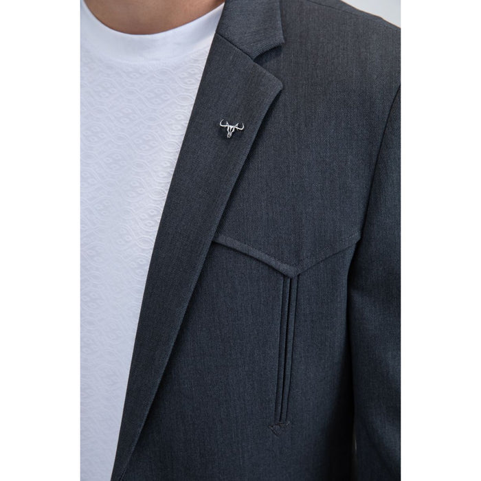 Men’s Platini Charcoal Western-Inspired Sport Coat