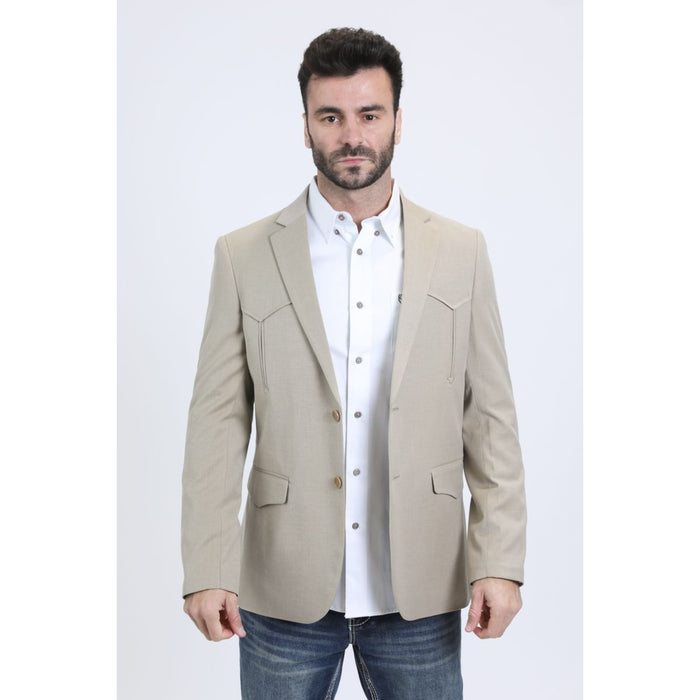 Men’s Platini Classic Western Double-Breasted Khaki Blazer