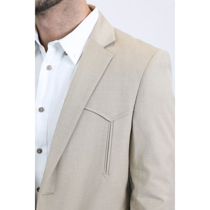 Men’s Platini Classic Western Double-Breasted Khaki Blazer