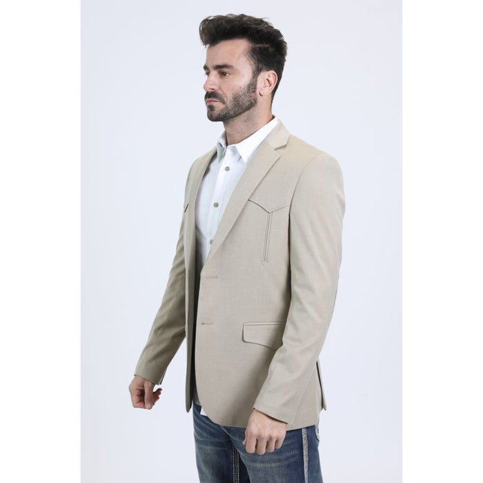 Men’s Platini Classic Western Double-Breasted Khaki Blazer
