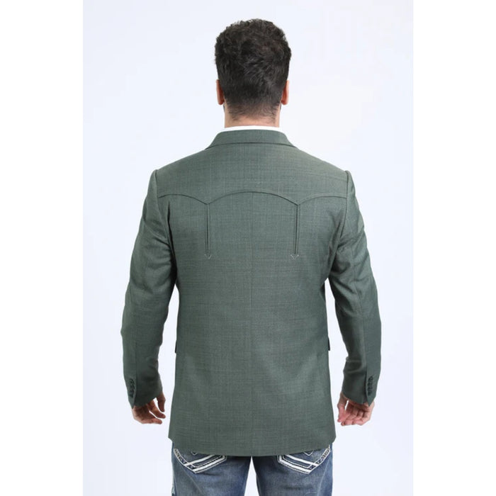 Men’s Platini Green Double-Breasted Western Blazer Jacket