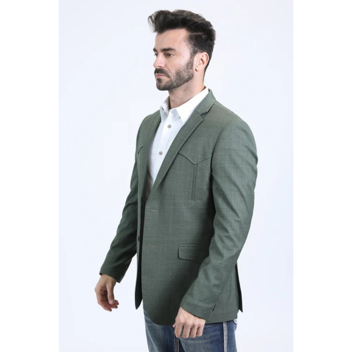 Men’s Platini Green Double-Breasted Western Blazer Jacket