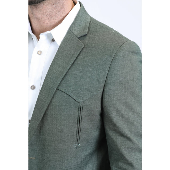 Men’s Platini Green Double-Breasted Western Blazer Jacket