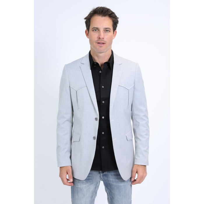 Men’s Platini Western Grey Blazer with Double Button Closure