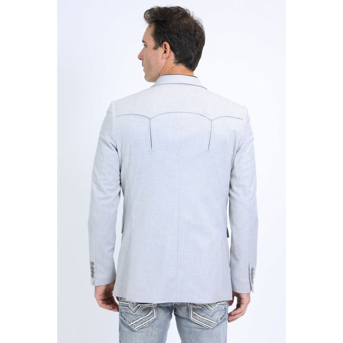 Men’s Platini Western Grey Blazer with Double Button Closure