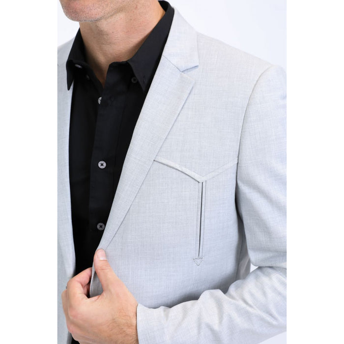 Men’s Platini Western Grey Blazer with Double Button Closure