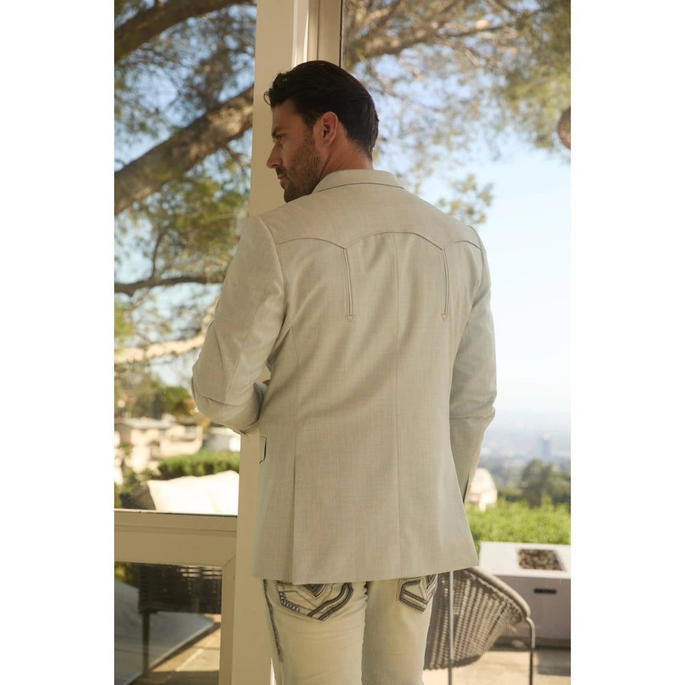Men’s Platini Western Style Double-Breasted Blazer in White