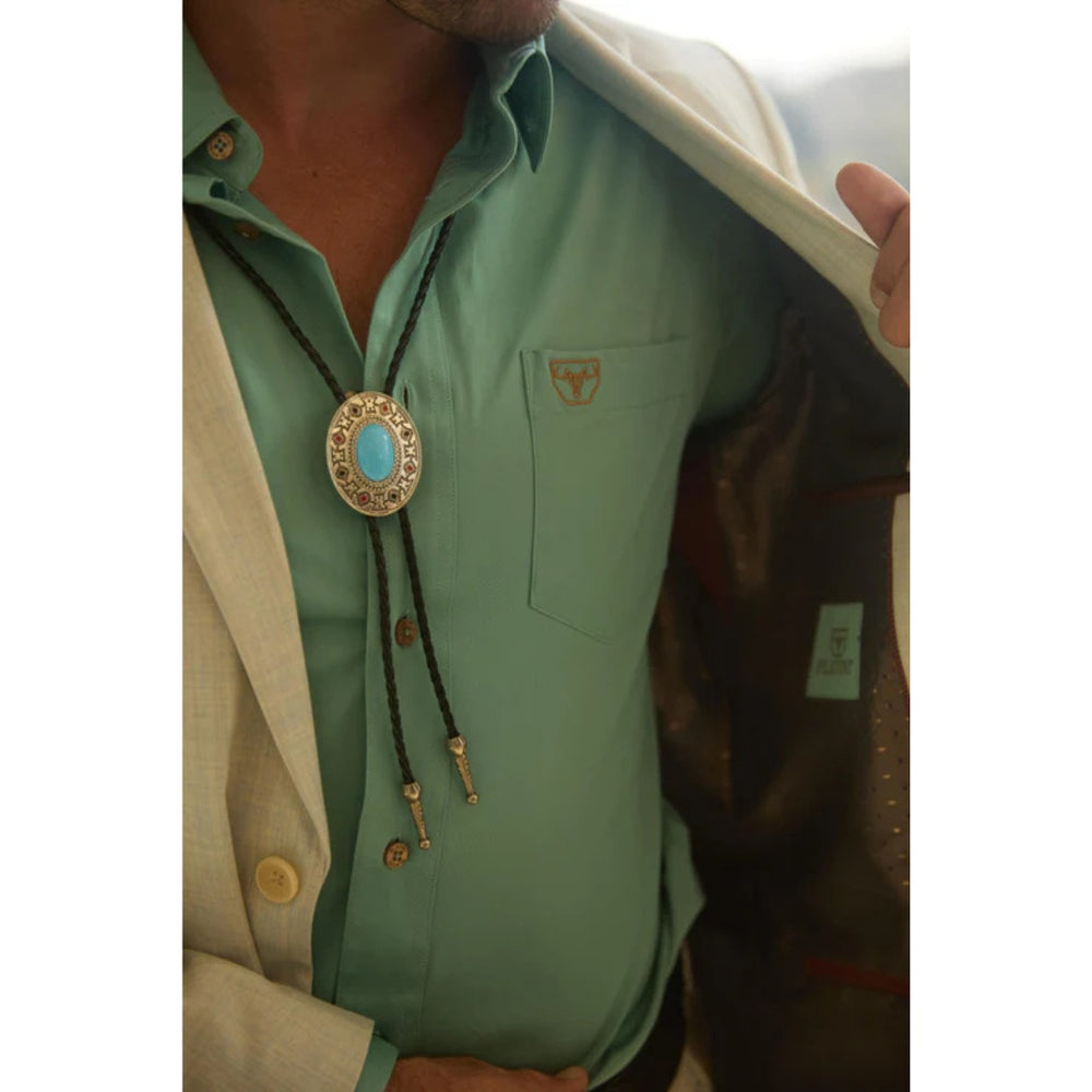 Men’s Platini Western Style Double-Breasted Blazer in White