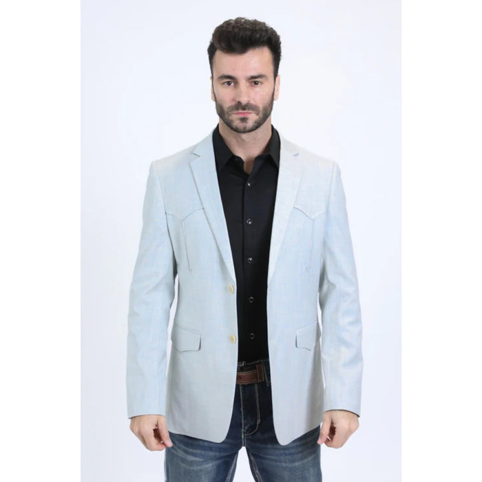 Men’s Platini Western Style Double-Breasted Blazer in White