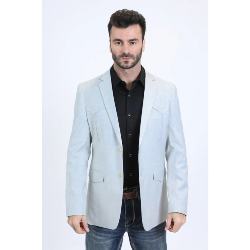Men’s Platini Western Style Double-Breasted Blazer in White