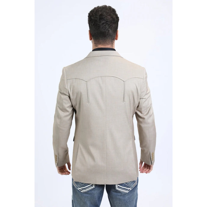 Men’s Platini Western Style Double-Breasted Blazer – Taupe/Beige