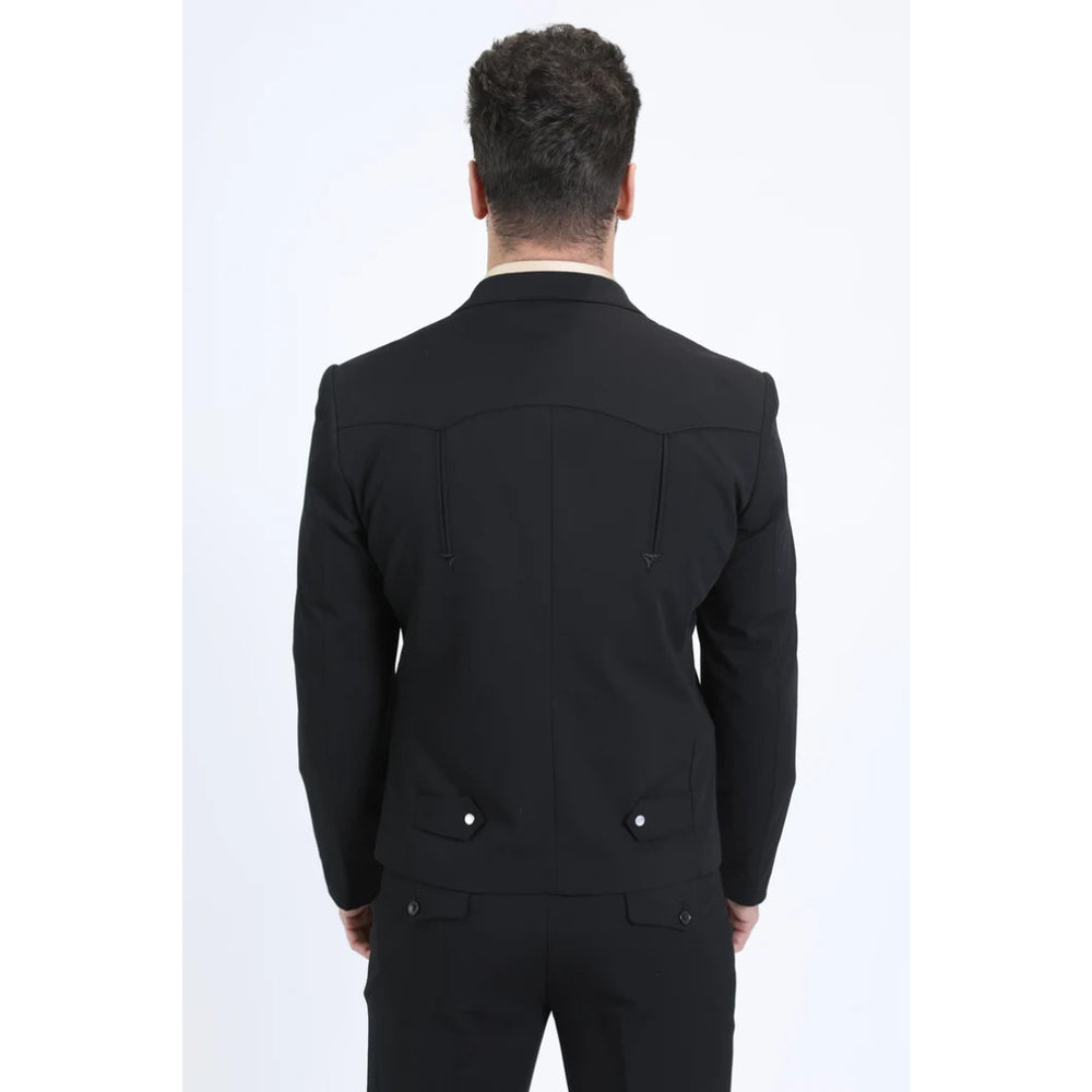 Men’s Platini Western-Style Sport Suit in Black