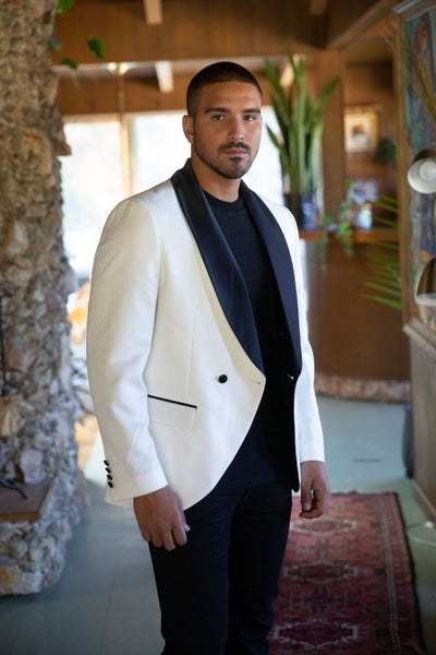 Men’s Platini White/Black Fashion Blazer and Vest Set
