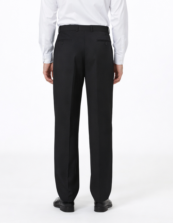 Mens Pleated Dress Pants Solid Black Wide Leg Slacks Pleated baggy dress trousers unhemmed unfinished bottom