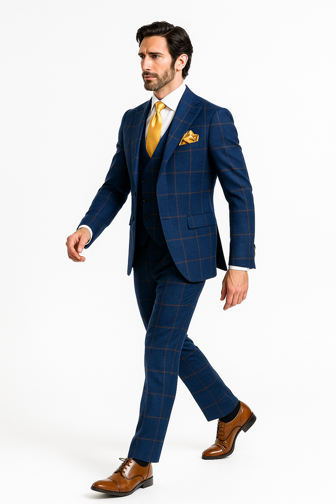 Rossi Man Max RM1840 – Slim Fit 3-Piece Formal Suit for Men