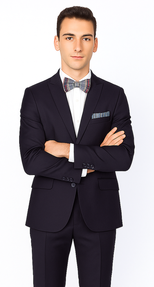 Men’s Slim Fit 100% Wool Suit by Rossiman Rossi | Peak Lapel Jacket & Plum Tapered Pants – Italian Tailored Luxury 3-Piece Suit