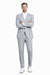 Men's Stacy Adams Vested Peak Lapel Baby Blue Plaid Prom & Wedding Suit