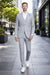 Men's Stacy Adams Vested Peak Lapel Baby Blue Plaid Prom & Wedding Suit