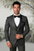 Charcoal Vested Tuxedo for Men – Satin Shawl Lapel Formal Prom Suit
