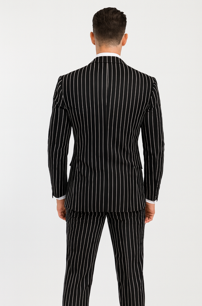 Mens Vested Gangster Pinstripe 1920's Suit in Blue
