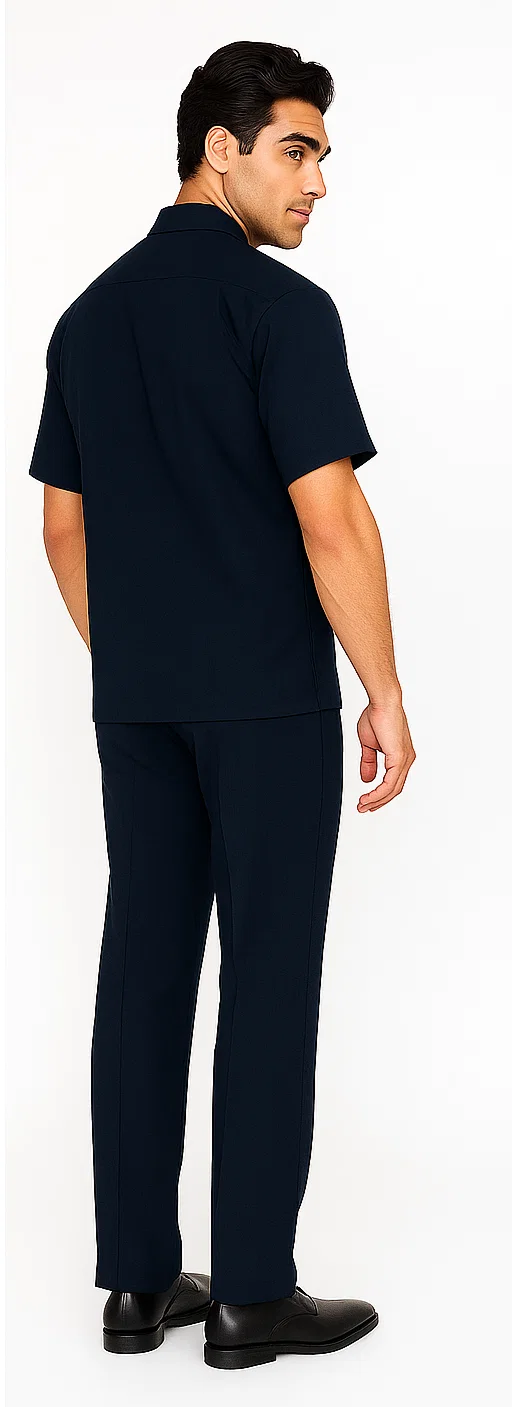 Mens Walking Suit in Color Navy Leisure Suit Casual Matching Shirt and Pants $99