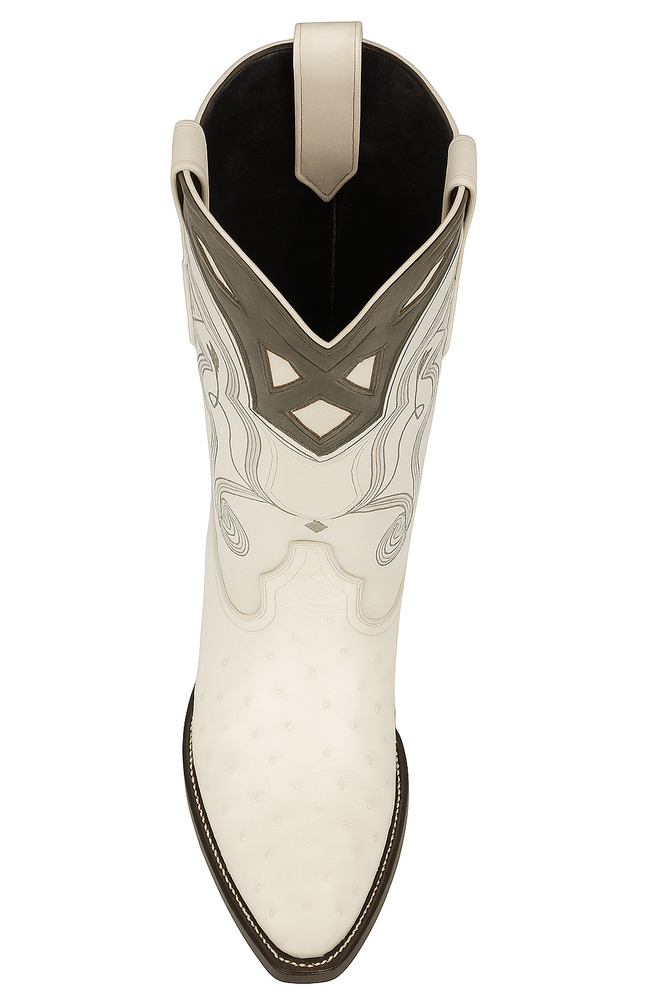 Men's Wild West Smooth Ostrich Skin 3X Toe Boots 29504-B