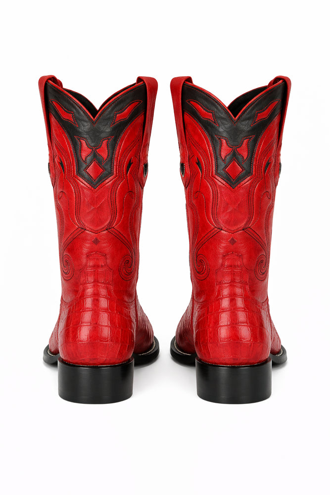 Men's Wild West Caiman Tail Skin 3X Toe Boots 29501-B
