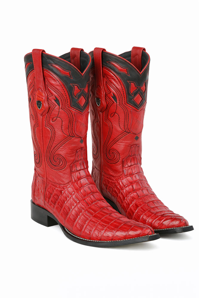 Men's Wild West Caiman Tail Skin 3X Toe Boots 29501-B