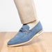 Zelli Meo 3 Suede and Genuine Crocodile Penny Loafers in Water Blue