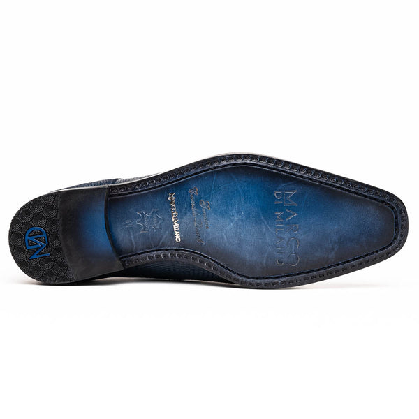 Genuine Caiman & Lizard Navy Shoe